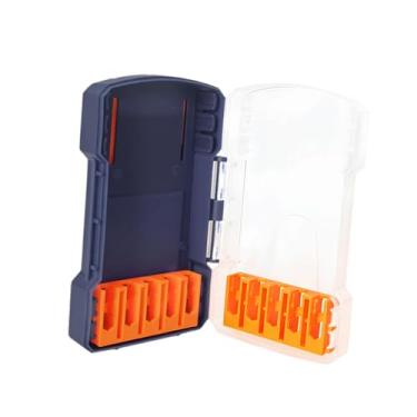 Imagem de IEUDNS Caixa de armazenamento de brocas com divisória removível, à prova d'água, transparente, organizador de peças pequenas para carro, caminhão, casa e, Azul