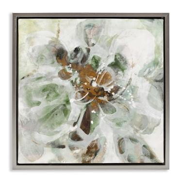 Imagem de Stupell Industries Arte de parede em tela flutuante cinza com movimento marrom e bege, design de Liz Jardine, 45,7 x 45,7 cm