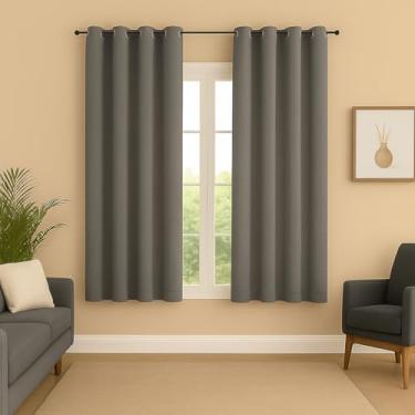 Imagem de CORTINA 2 METROS TECIDO BLACKOUT JANELA CURTA SALA E QUARTO BLOQUEIA LUZ LUXO (Cinza)