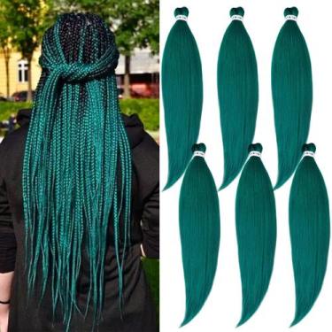 Imagem de Trançando o cabelo Pruyo Teal, pré-esticado, 26 cm, sintético x6 - UPr