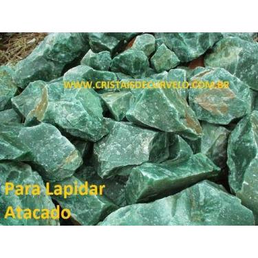 Imagem de 10 KG Quartzo Verde - Pedra Bruta para Lapidar - Pacote Atacado