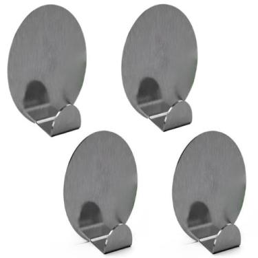 Imagem de Cabide oval gancho de apoio em inox autoadesivo 54x40mm (r) chu 4un - 