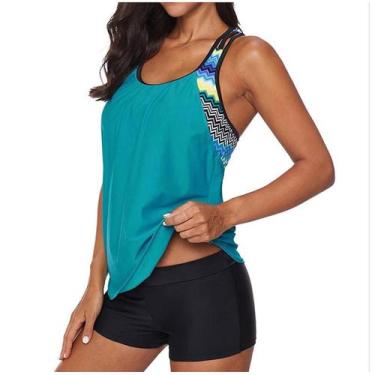 Imagem de Biquíni de patchwork estampado feminino push-up acolchoado maiô maiô c