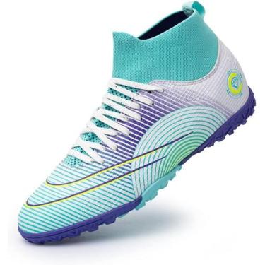 Imagem de Tênis de futebol masculinos de futebol com pontas longas, couro e borr