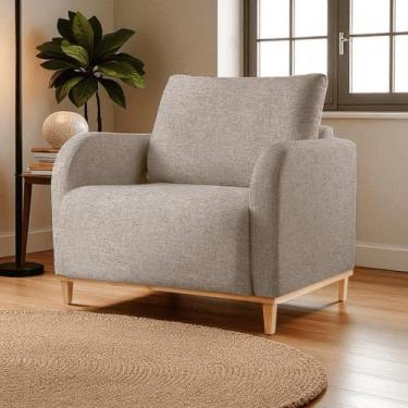 Imagem de Poltrona para Sala de Estar Madeira Maciça Camila Luxo - Castellar Mób