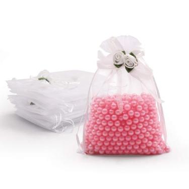 Imagem de Bolsas de Regalo SumDirect de Organza con Rosa 13x18cm - 50 Unidades B
