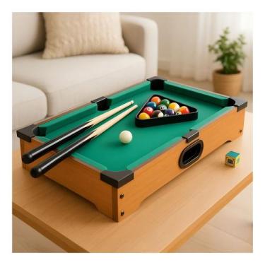 Imagem de Mini Mesa De Sinuca Infantil Portátil Kit Completo Educativo Verde - D