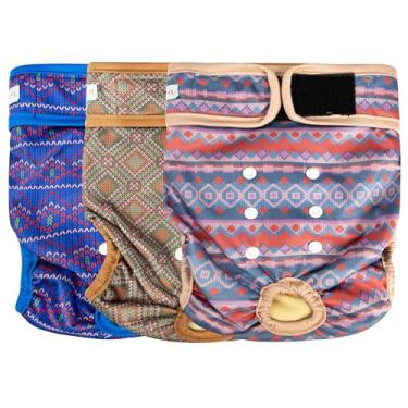 Imagem de Langsprit Fraldas laváveis ​​para cães femininos - fraldas reutilizáveis ​​para cachorrinhos para cachorrinhos fêmeas no período - calcinha de calor para cães altamente absorvente xadrez-1 x