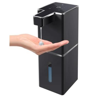 Imagem de JEMISUN Dispensador automático de sabão líquido sem toque, 380 ml, recarregável, montado na parede, bomba de sabão automático ajustável em 4 níveis para banheiro, cozinha, sabonete