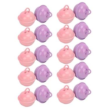 Imagem de ZJchao 20 Unidades de Jingle Bells de Cor Rosa, Pequenos Jingle Bells de Ferro para Bolsa de Roupas DIY, Acessórios de Chaveiro Com 2 Cores, Decorações de Festa de Casamento de Natal