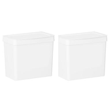 Imagem de Kit 2 Lixeira 5 L Com Tampa Cozinha Pia Bancada Branco