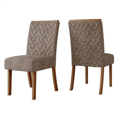 Imagem de Cadeira Para Mesa De Jantar Esther Kit 02 Peças Nature Cacao - Henn