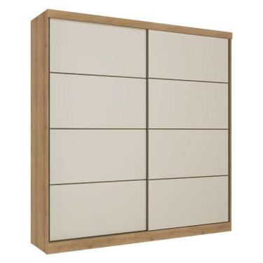 Imagem de Guarda Roupa Casal Malaga 2 Portas Capuccino Off White Acetinado - Thb