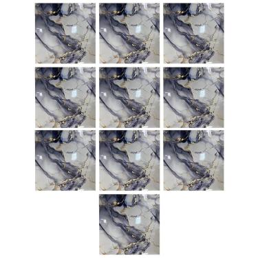 Imagem de Placa Adesiva Marmore 3D Kit 10 uni Papel de Parede Autocolante Obra Reforma Casa Quarto Sala Cozinha Ambiente Moderno