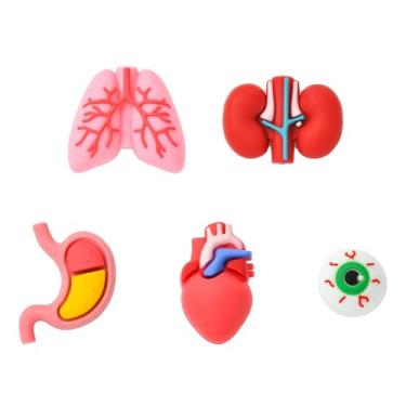 Imagem de UR URLIFEHALL 10 peças, 5 estilos, contas de silicone de órgão humano 3D, anatomia, coração, globo ocular e estômago, para caneta com contas faça você mesmo, chaveiro e pulseira