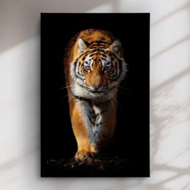 Imagem de Quadro Decorativo Tigre Fundo Preto - ArtBeni Quadros, 40x60, Tela Dec