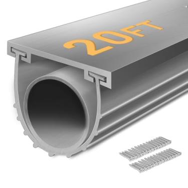 Imagem de DGSL Kit De Vedação Borracha Para Porta Garagem Com Base Retenção Trilho Alumínio Pré-Perfurado, Combinada Em Formato U Serviço Pesado + Anel (6 M, Cinza)