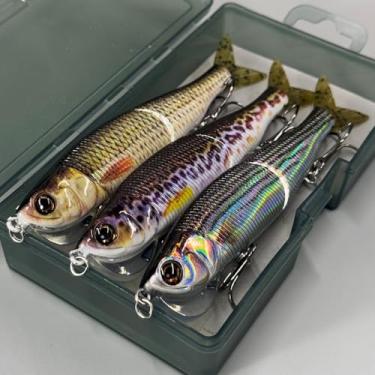 Imagem de 3 peças 14 cm/30 g isca de pesca estilo afundamento isca articulada de plástico acessórios de equipamento de pesca oceânica iscas de pesca multiarticuladas isca de pesca afundando wobbler artificial