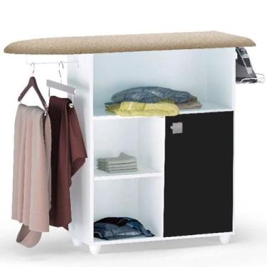 Imagem de Balcão Tábua de Passar Roupa 1 Porta Maria - AJL, Branco/Preto