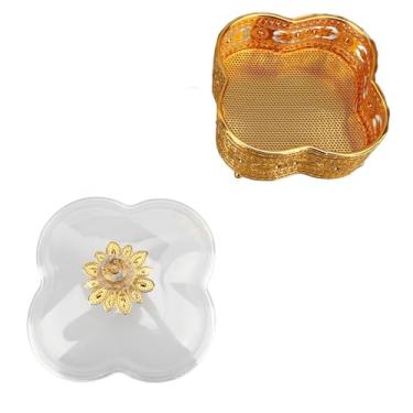 Imagem de Generic Pequena Caixa de Doces, Grande e Delicada Caixa de Jarra de Acrílico Decorativa de Estilo Europeu Vintage para Artesanato de Joias (Formato de flor de ameixa)