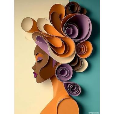 Imagem de UPABLUNSO Kits de pintura de diamante para mulheres africanas para adultos, kits de arte de diamante afro-americano 5D, faça você mesmo, decoração de diamante, decoração de parede para casa, presente