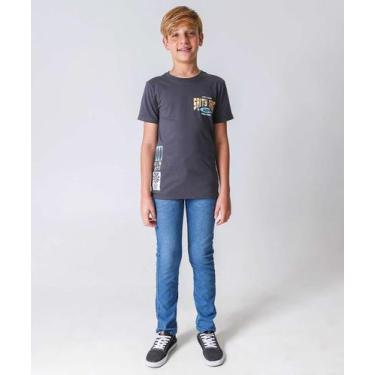 Imagem de Calça Juvenil Jeans Bolsos Tam 10 a 16 Azul-14028 - Jezzian, 14, Jeans