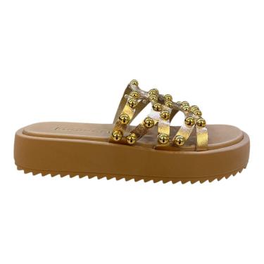 Imagem de Chinelo Papete Feminino Moleca Slid Casual Conforto Tiras Detalhe Metalizado Antiderrapante 5489.121-Feminino