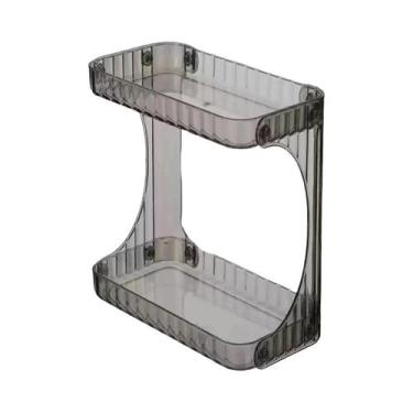 Imagem de Caixa Organizadora De Cosméticos De Plástico Transparente Com 2 Camada