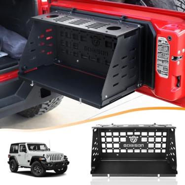 Imagem de Gobison Mesa de acampamento dobrável para Jeep Wrangler JL JLU 2018-2023 painel multifuncional Molle com prateleira dupla