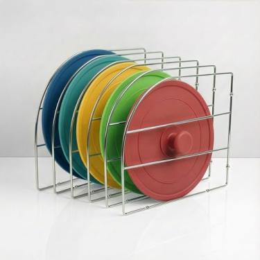 Imagem de HOLDN' STORAGE Divisórias de prateleira de armário para organização de cozinha - Divisores de prateleira de metal montados com parafuso para armários e prateleiras de madeira - pacote com 6