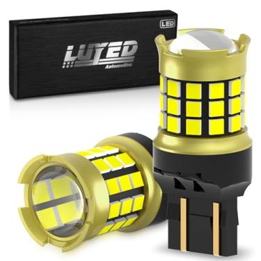 Imagem de LUYED Lâmpada LED branca 7440 7443, luz de ré 600% mais brilhante 2000LM superbrilhante, substituição de LED T20 7441 7444 com lente de projetor para luzes de freio traseiras, pacote com 2
