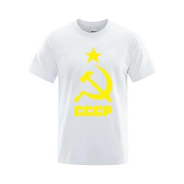 Imagem de Camiseta Masculina Oversize CCCP Russa De Manga Curta, Marca Da União 