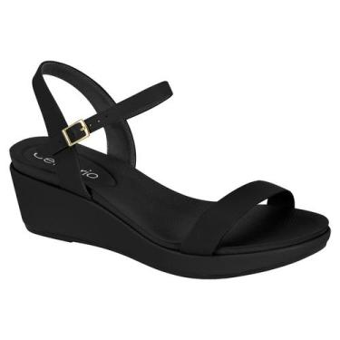 Imagem de Sandália Anabela Levinha Beira Rio Conforto Salto Baixo, Preto, 36