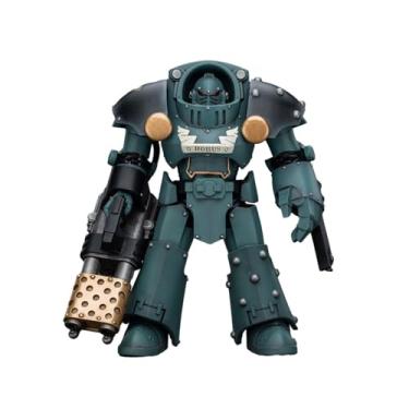 Imagem de JOYTOY Figuras de ação Warhammer 40K 14.2 cm Sons of Horus Tartaros Esquadrão do Exterminador do Futuro 1/18 modelo móvel estatueta colecionável (Exterminador do Futuro com chama pesada e Chainfis)