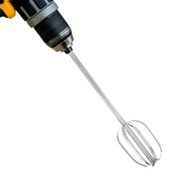 Imagem de Acessório Furadeira Moedor Carne Batedor Ovos, Ferramenta Misturadora Aço Inoxidável 304 para Furadeiras Elétricas Padrão para Carne Moída Hambúrgueres Massas Cremes Misturas Geral (Prateado)