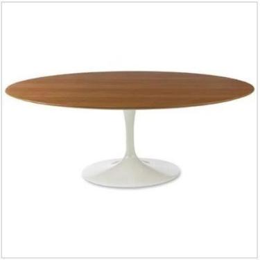 Imagem de Mesa de Jantar Tulipa Saarinen Oval 244x137 cm Tampo Madeira Freijó - 