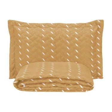 Imagem de Cobre Leito Bordado 400 Fios Heitor Solteiro 100% Poliéster - Amarelo