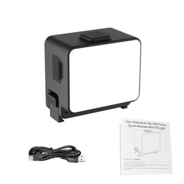 Imagem de Naroote Luz de Preenchimento LED Magnética Ajustável para Osmo Action6/5 Pro/4/3, Luz de Preenchimento de Câmera de Vlogging à Prova D'água para Atividades Ao Ar Livre, 1,2x1,2x0,8in