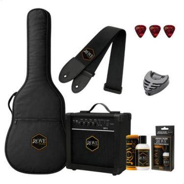 Imagem de Kit Rove Acessorios Amplificador Guitarra Rove Music Gr15 Preto Comple