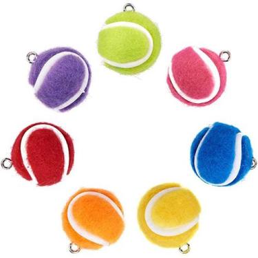 Imagem de Chaveiro Mini Tennis com bola de tênis de feltro e raquete de plástico