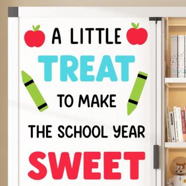 Imagem de Adesivos de parede School Quote Sweet Treat PVC 19,5 x 15 cm - yiweisa