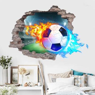 Imagem de Adesivos de parede 3D Broken Soccer Ball Design 40x60cm PVC - yiweisai