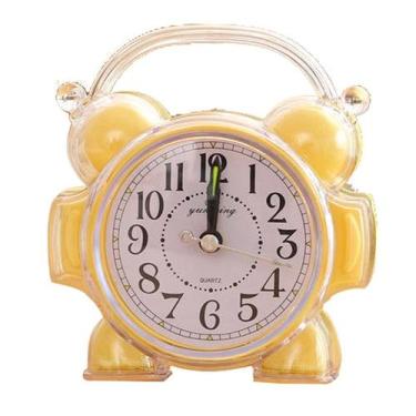 Imagem de Despertador de plástico amarelo estilo cartoon para crianças - Yiweisa
