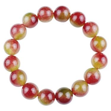 Imagem de Pulseira de cristal, melancia, calcedônia, miçangas de 12 mm para home
