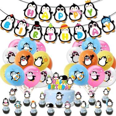 Imagem de Kit de decoração de festa com tema de pinguim, aniversário, 39 unidade