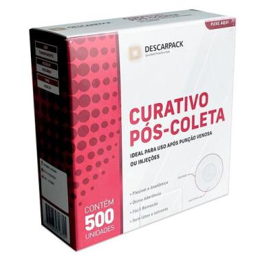 Imagem de Curativo Pós Coleta Branco Redondo Adulto Descarpack 500 Un