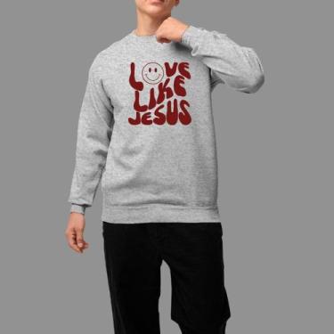Imagem de Moletom Gola Careca Basico Masculino Moda De Religioso Confortável Inv