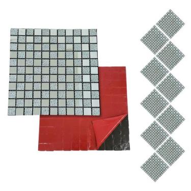 Imagem de Pastilha De Vidro Kit 10 Uni Autocolante Parede Cozinha Banheiro Decor