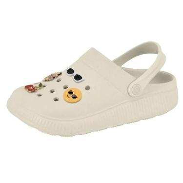 Imagem de Babuche Moleca Casual Com Emoji, 38, Off white