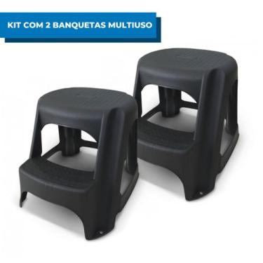 Imagem de Kit 2 Banquetas Step Multiuso 2 Degraus Arqplast